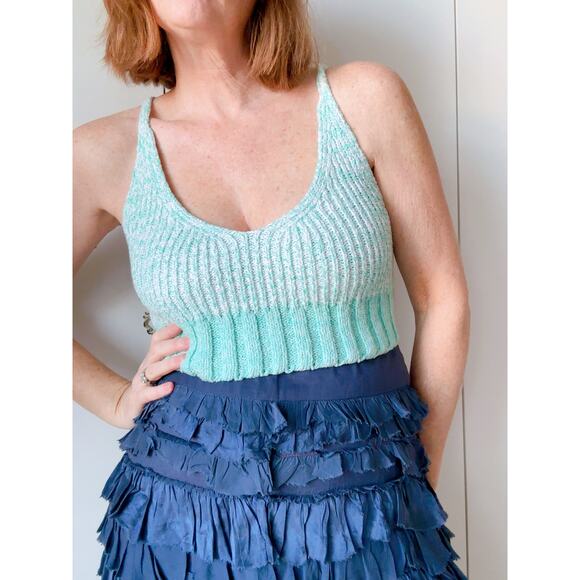 Free People Intimately Knit Copped Tank Top Size XS Summer Beachy Loungwear - Picture 1 of 9